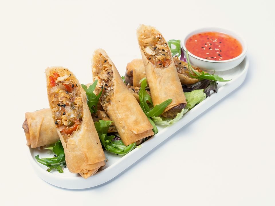Rollitos crujientes de pollo