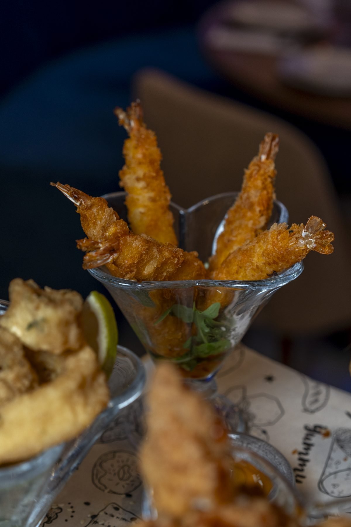 Langostinos tempura